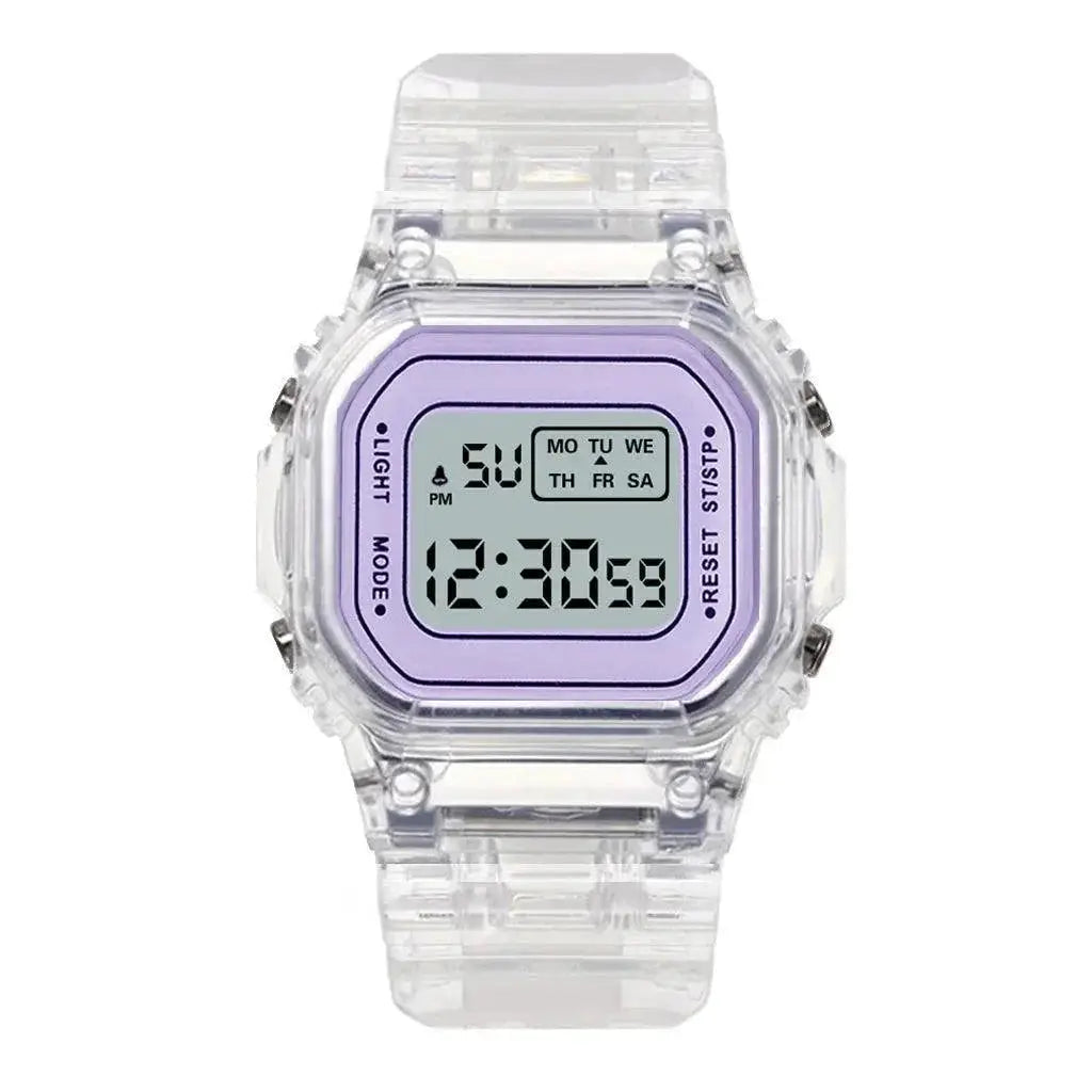 Gold Transparent Digital Sport Watch for Active Lifestyles