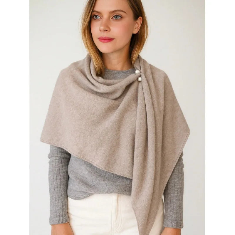 Women Irregular Wool Shawl Wrap
