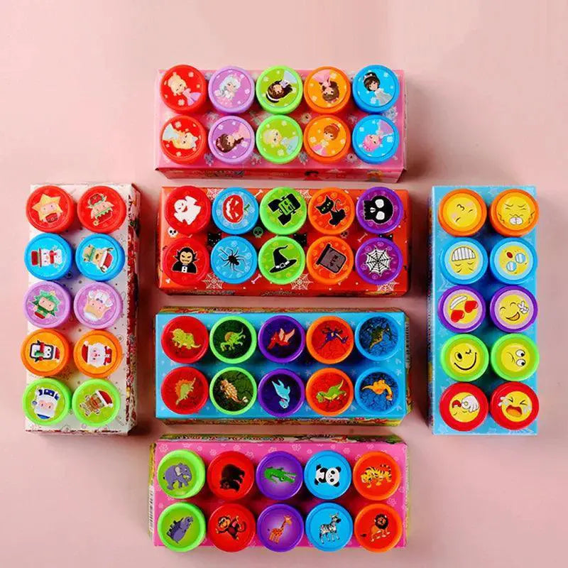 Assorted Kids Self Ink Stamps Variety Pack Gift Set