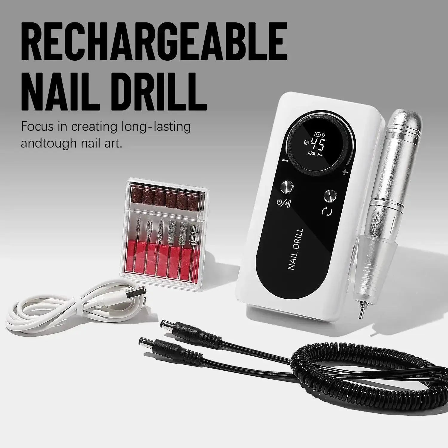 Portable Gel Nail Drill Kit High Speed Rechargeable Sander
