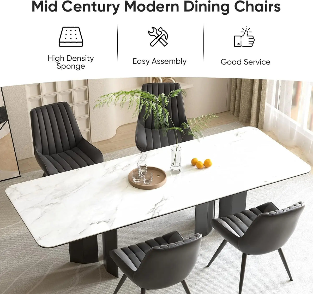 Modern Cushioned Dining Chair Set