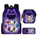 3 Pcs Set Smiling Anime Critters School Bags for Kids