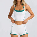 Sports Set Women Yoga Running Vest Shorts Bra High