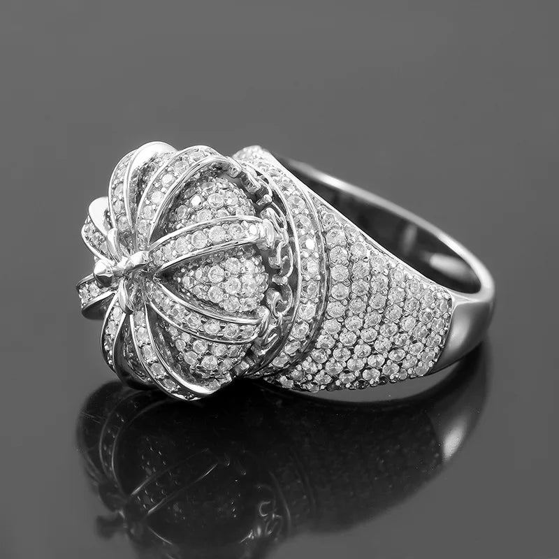 Full Bling D Crown Ring