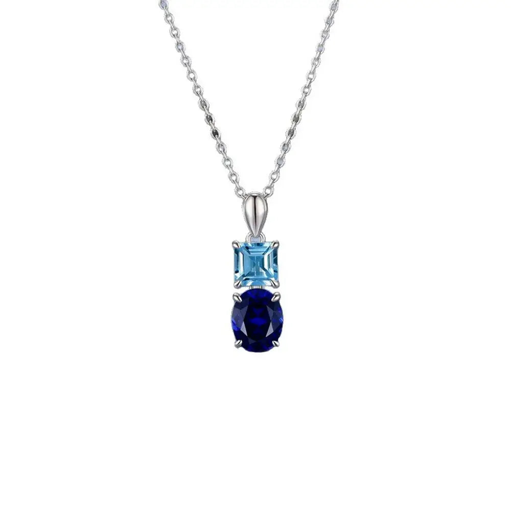 Blue Moissanite Pendant Necklace — product image 4