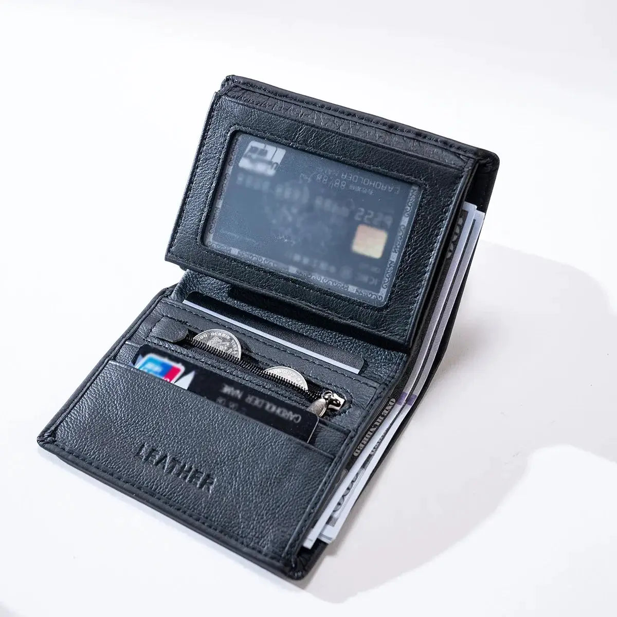 Men's Genuine Leather Wallet RFID Coin Purse For Men