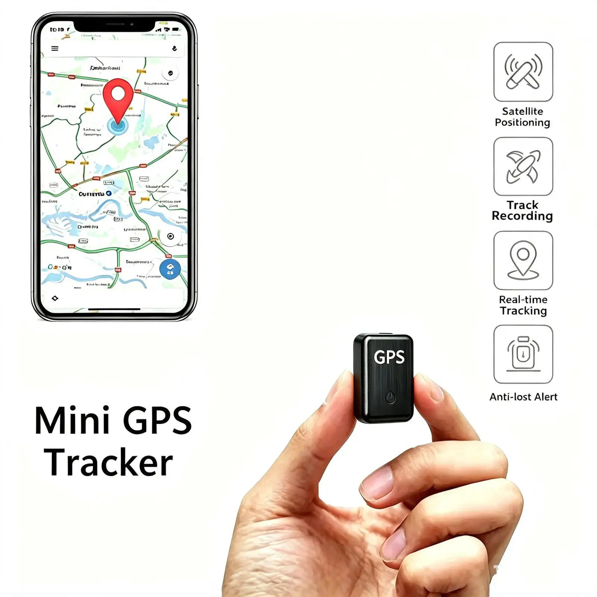Mini Magnetic GPS Tracker, ‑Time Hidden Tracking Q2 Battery — product view 1