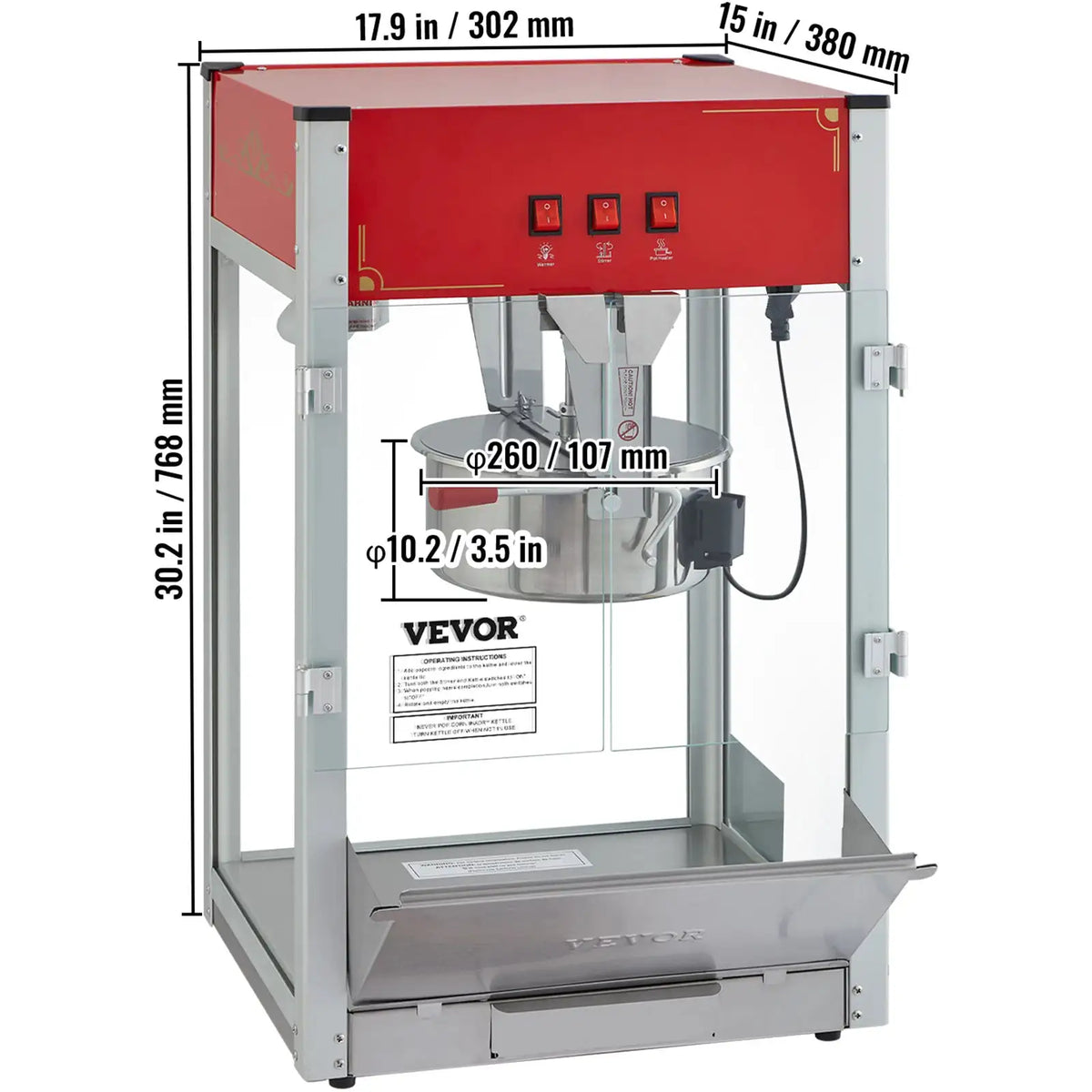 SucceBuy Electric Popcorn Maker Commercial Popper Machine — product view 9