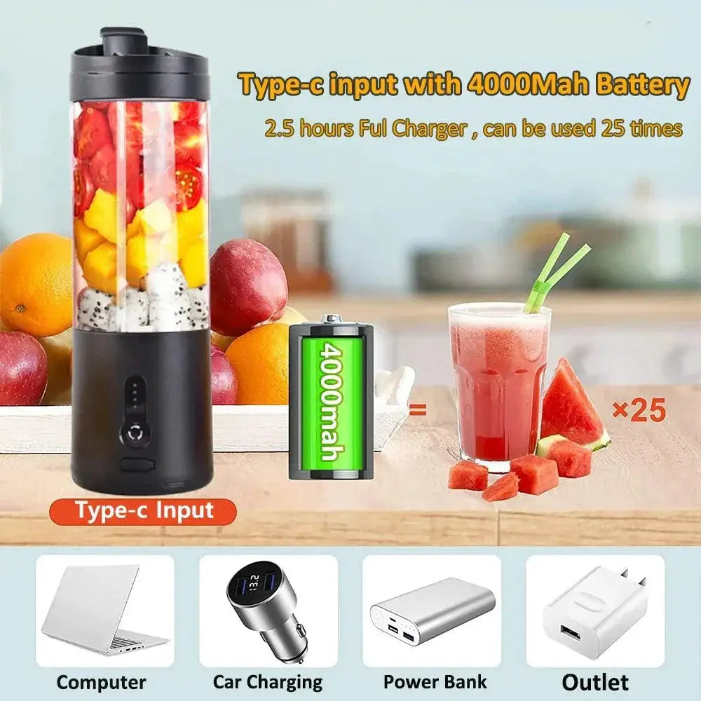 Mini Portable Blender USB Rechargeable Fruit Juicer Smoothie