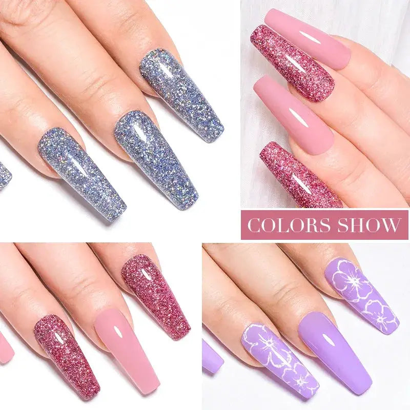 Sparkling Nude Pink Dipping Nail Powder 5G 10G Glitter
