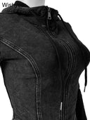 Sportswear Wash Retro Two Piece Pants Set for Women Outfit