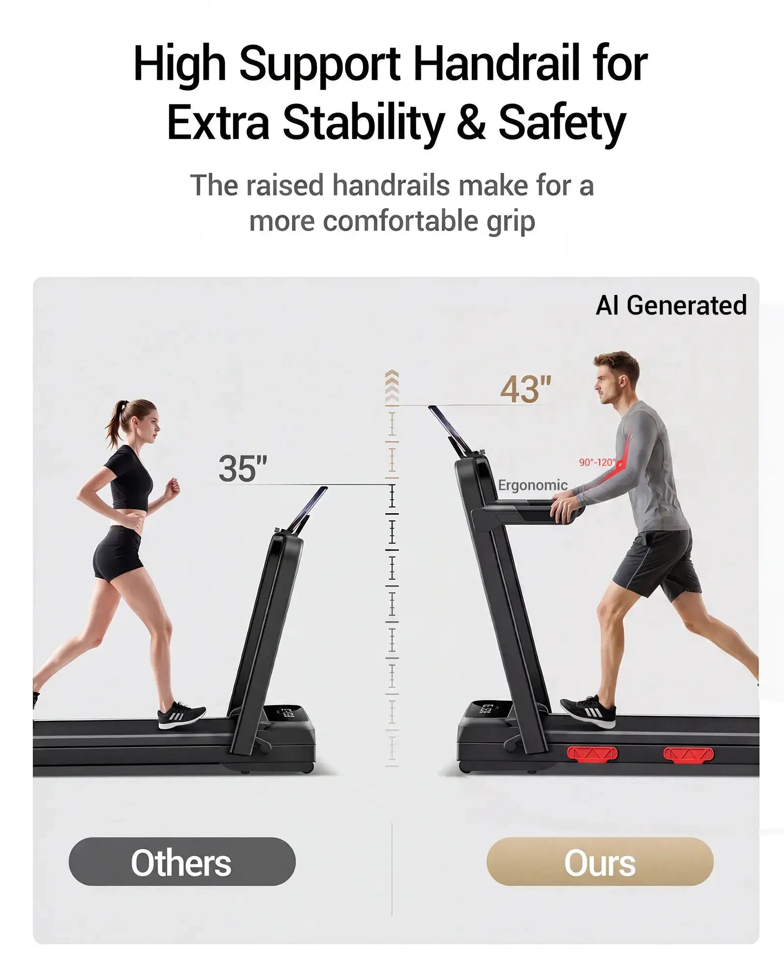 ROBORE X9F 15% Auto Incline Treadmill, 7.5 MPH Folding Walking Pad with Safety Handle, Quiet Powerful Motor, 12 Speed Levels, 6-Layer Shock Absorption, LED Display Under Desk Treadmill for Home Workout, Walking, Jogging & Ru