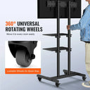 Height Adjustable Rolling TV Stand