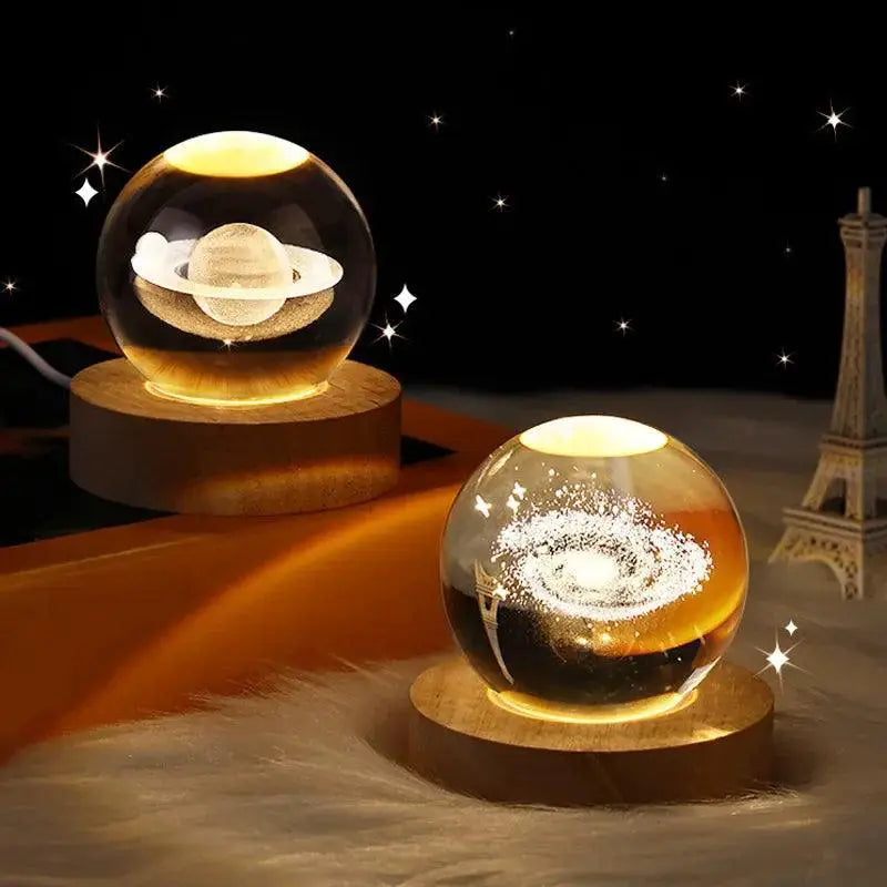 Colorful Crystal Ball Night Light USB Galaxy Lamp Decor