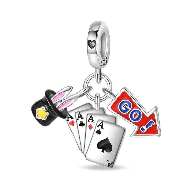 Sterling Silver Poker Card Pendant