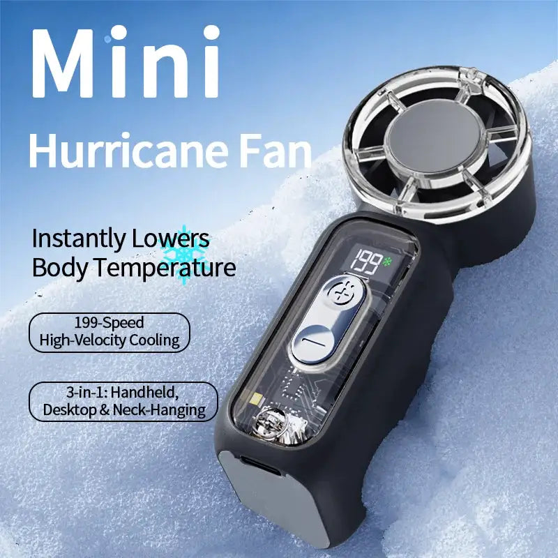 Best Selling Summer Super Mini Rechargeable Handheld High Speed Fan Powerful Wind Ultra-Quiet Fan Digital Display