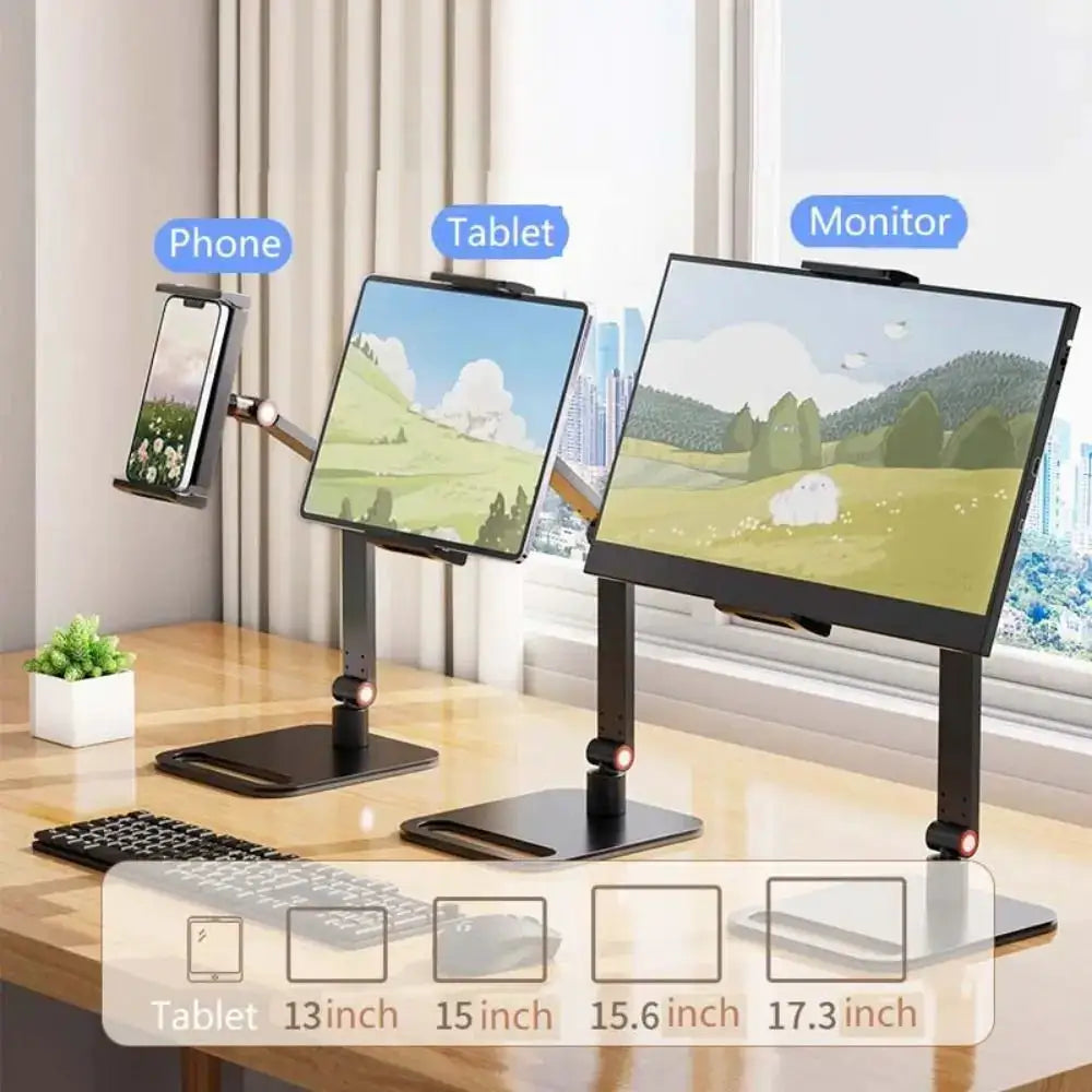Universal Expandable Monitor Desk Holder Adjustable 360° Swivel Tablet Stand Foldable Tablet Bracket for 12-17in