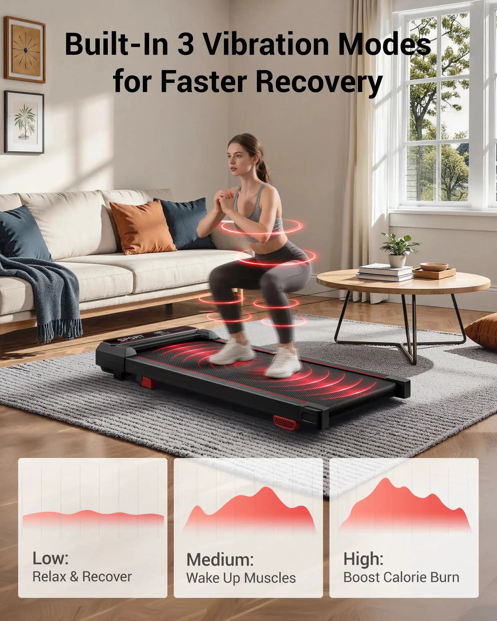 UMAY Foldable Walking Pad Treadmill, Under Desk Walking Machine for Home Office, Portable Compact Electric Treadmill with LED Display