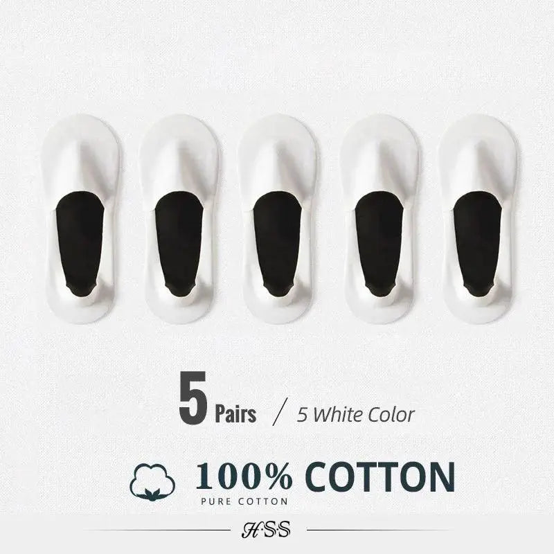 Ultimate Comfort Five Pairs Breathable Cotton Boat Socks