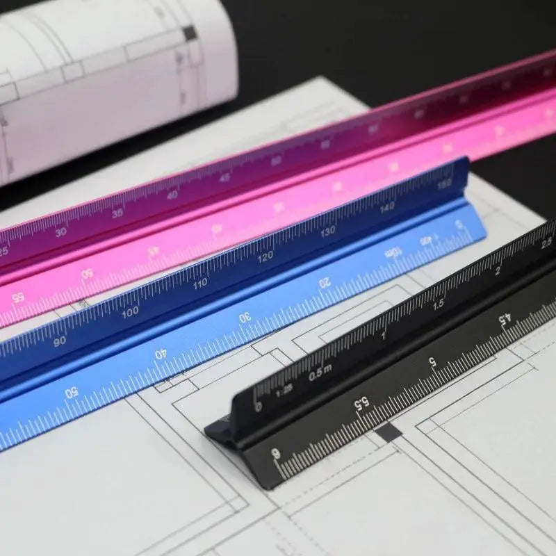 15cm Aluminum Triangular Scale Ruler 1 To 20 And 1 To 125