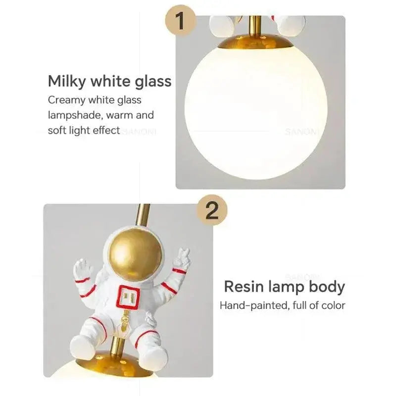 Kids Astronaut Ceiling Pendant Light for Bedroom Decor
