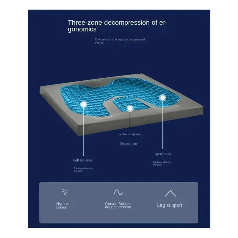Ergonomic Gel Memory Foam U Shaped Seat Cushion Tailbone