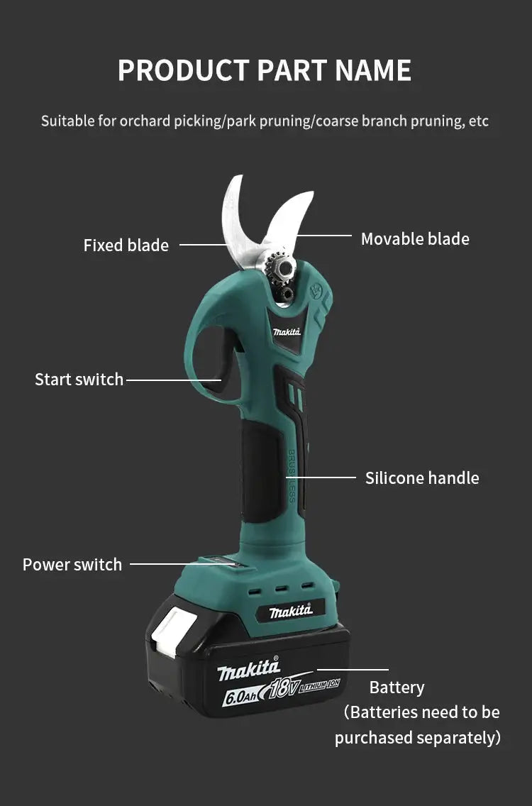 Makita Cordless Brushless Pruning Shears For Easy Cuts — product view 16