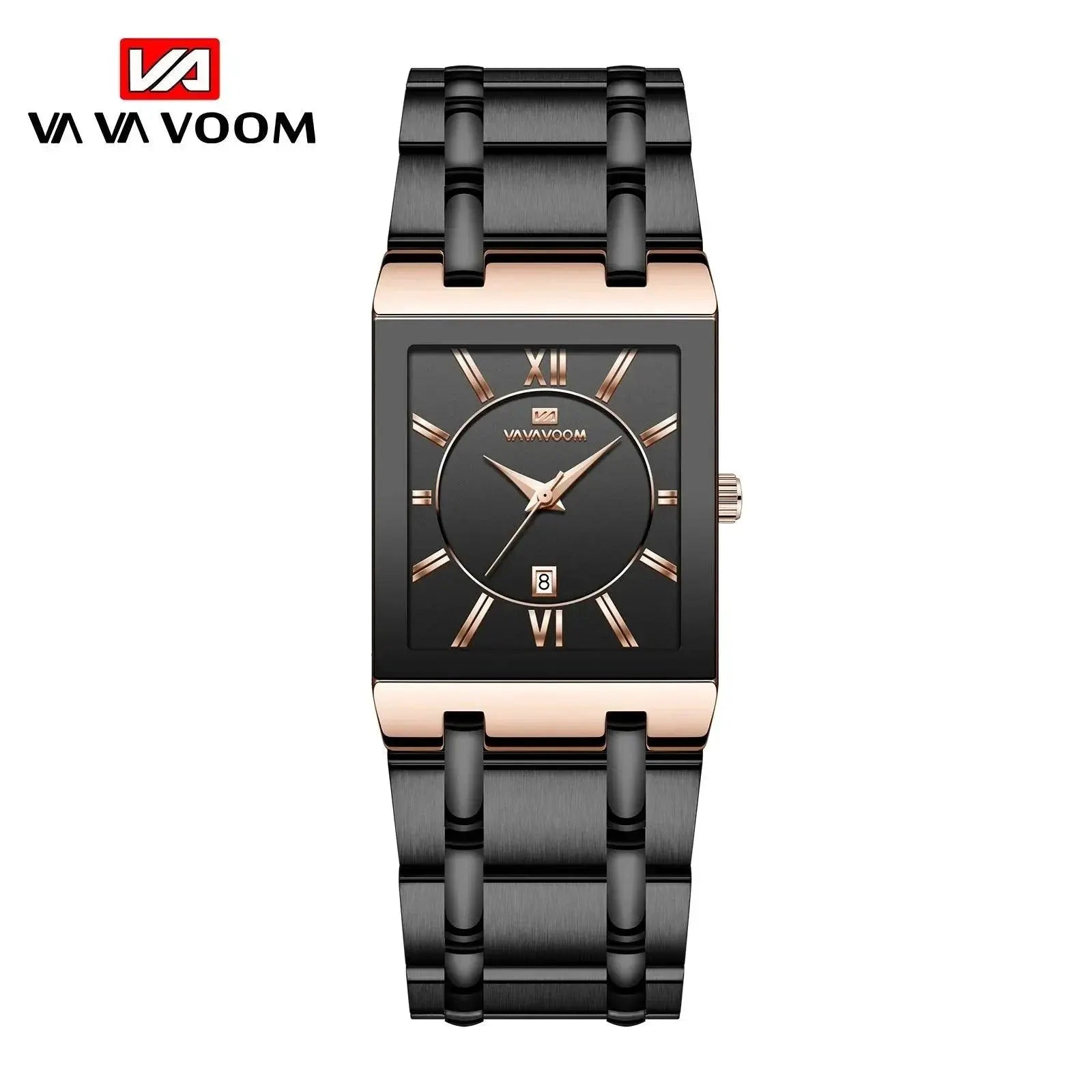 Luxury Black Gold Mens Business Watch Sleek Timepiece