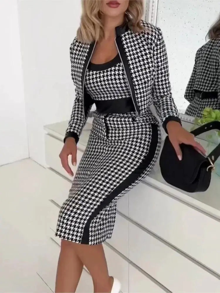 Autumn Office Jacket and Camis Trio Set for Professionals