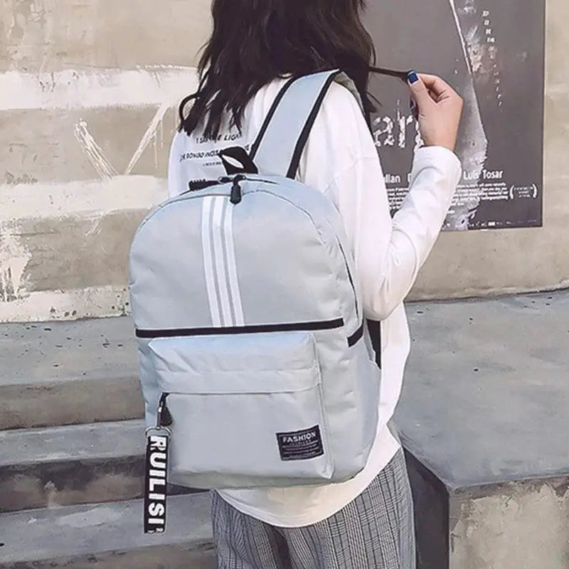 Teenage Unisex Canvas Backpack Large Capacity Students