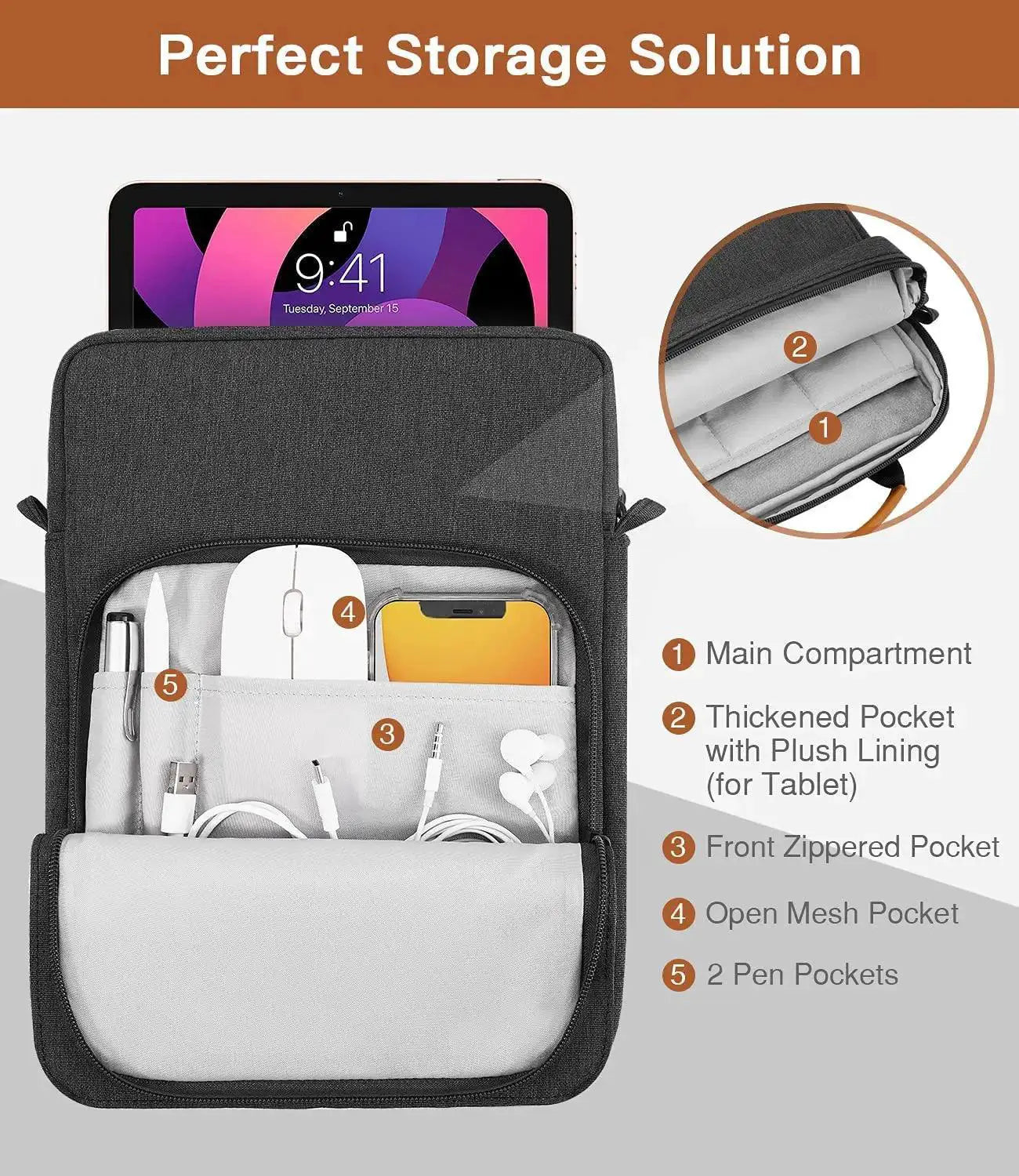 Tablet Sleeve Bag Waterproof Case For iPad Air Pro
