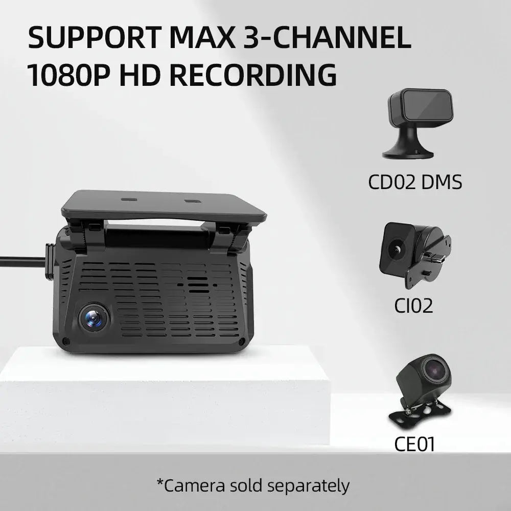 Jimimax JC371 ADAS Dash Cam 3 Channel 4G GPS Live Stream AI Recorder - stepyours.com