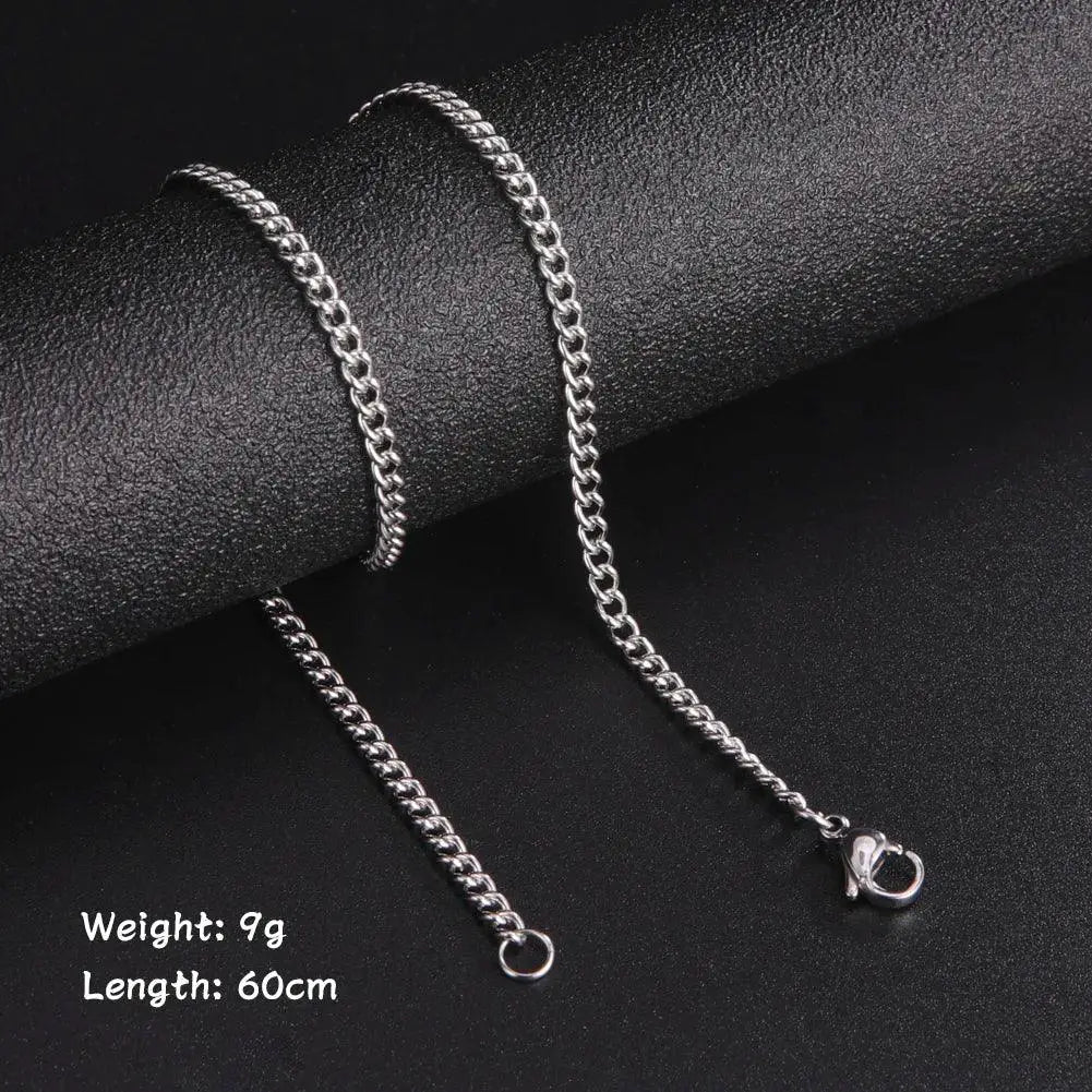 Skyrim Fashion 60cm Long Box Chain Necklace Men Jewelry