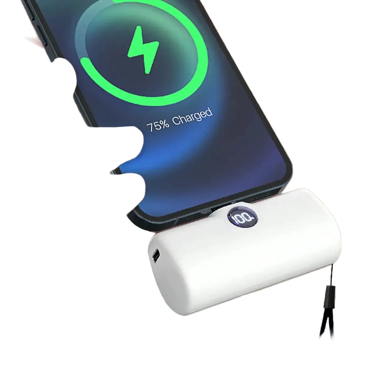 Mini Power Bank - Fast Charge With Led - White Type C 5000mAh product image