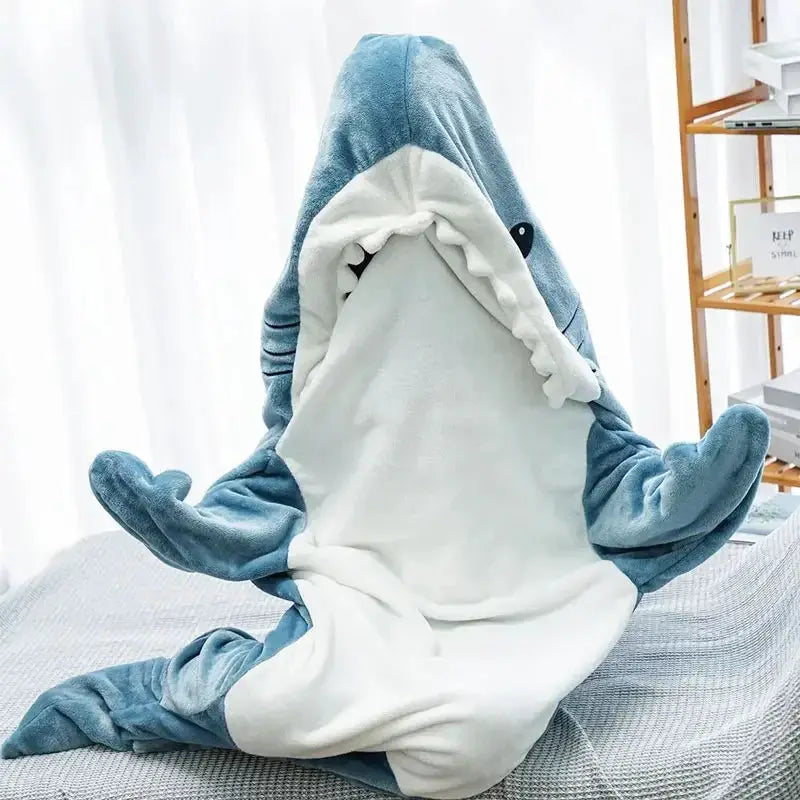 GY Trendy Sand Sculpture Shark Sleeping Bag Flannel One Piece
