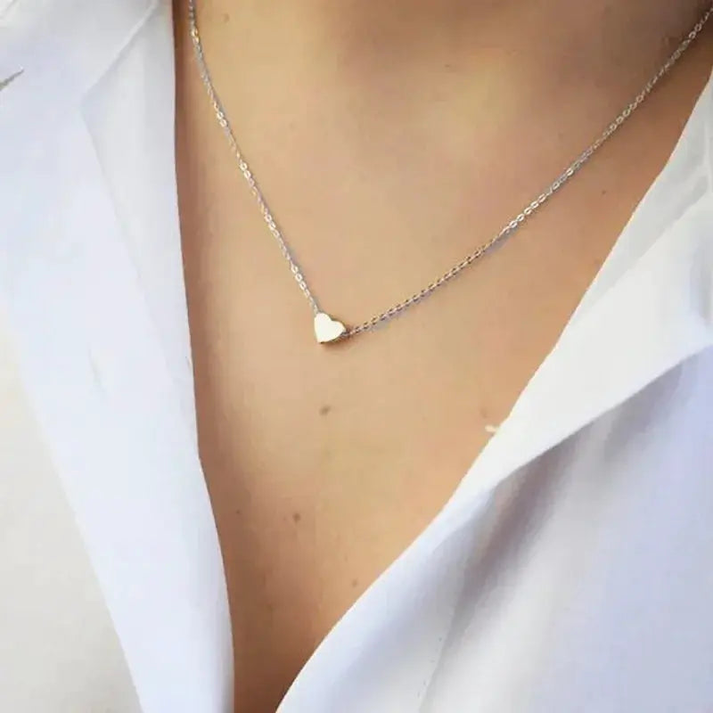Minimalist Clavicle Necklaces For Women Tiny Heart Jewelry