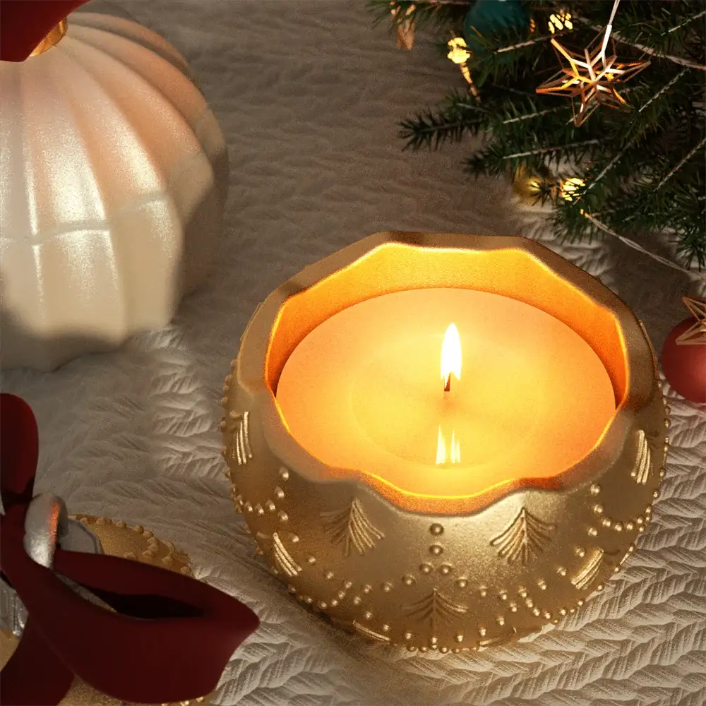 Christmas Twinkle Bauble Candle Jar Silicone Molds for Concrete Jesmonite Cement Reusable Candle Refill Mould DIY Xmas Gifts