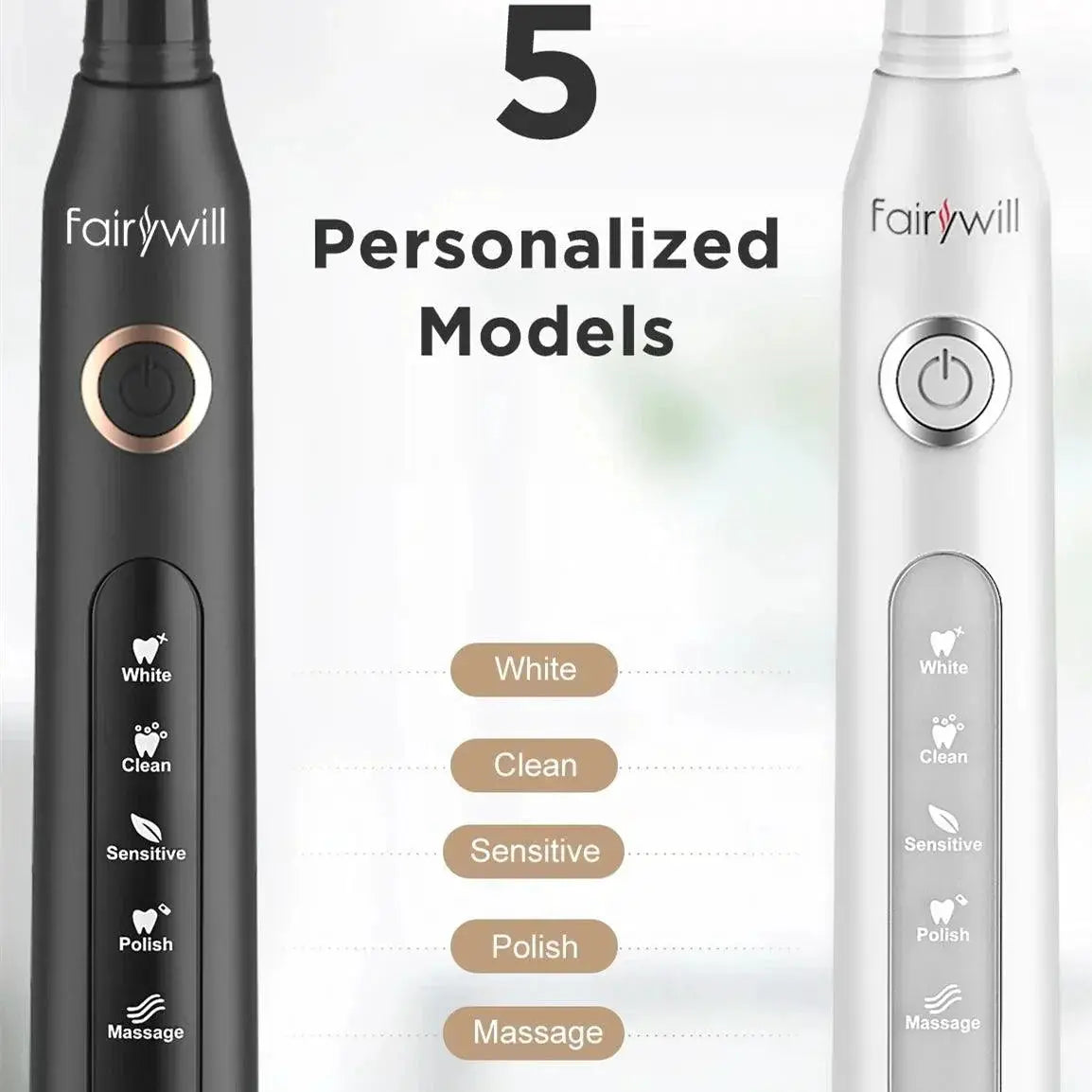 Fairywill 507 Sonic Toothbrush Waterproof Rechargeable