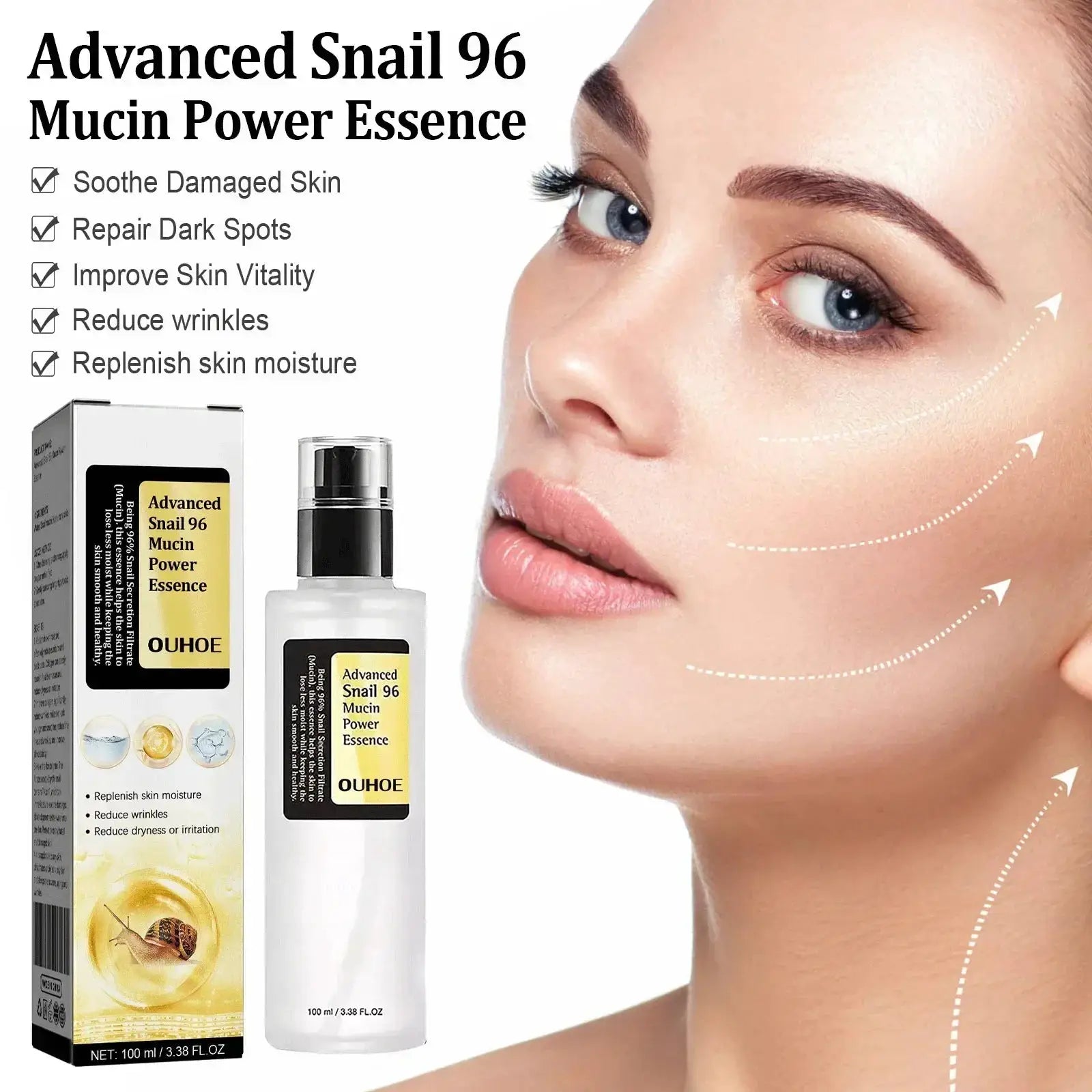 Anti Wrinkle Snail Mucin Essence Face Cream 50ml Hydrating