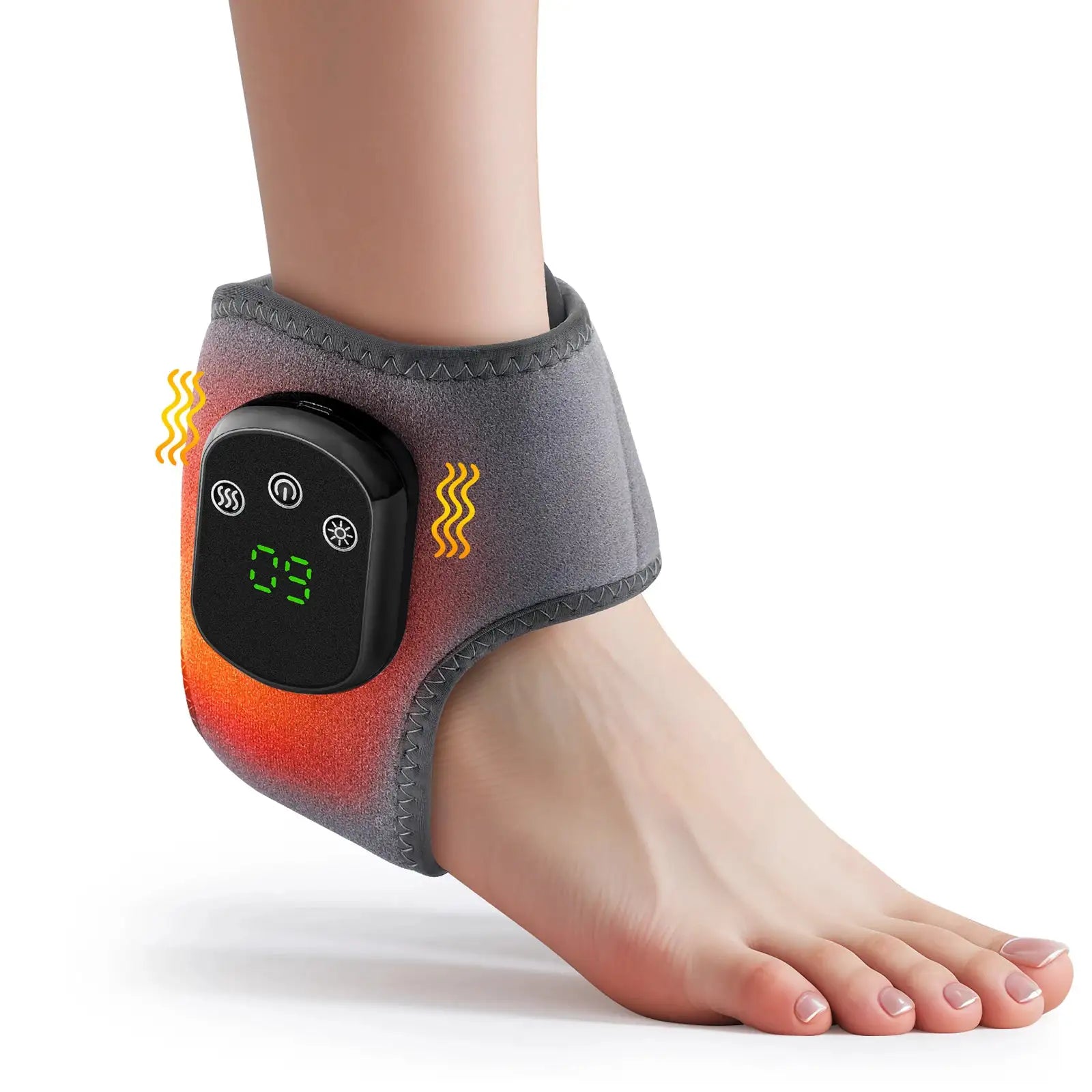 Electric Foot Ankle Massager Vibration Relaxation Warm Hot Compress Ankle Brace Joint Support Muscle Relieve Ankle Protection