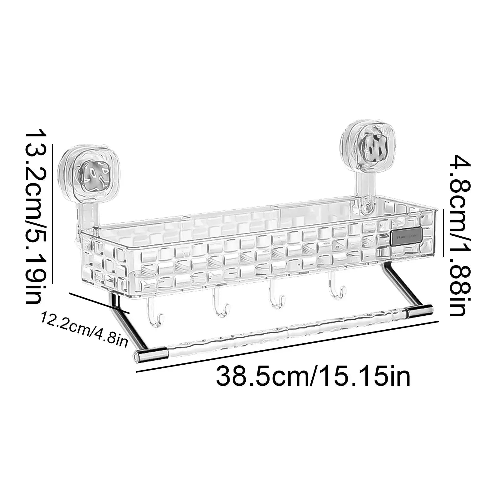 Suction Cup Rectangle Organizer Shelf No Drilling - OurLum.com