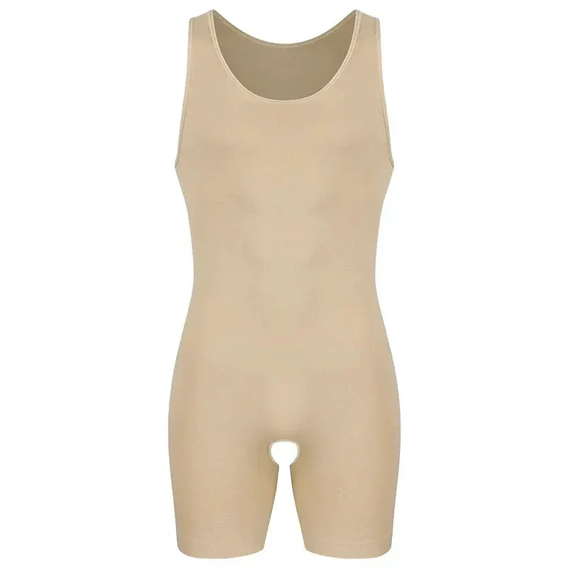 Mens Seamless Compression Bodysuit for Tummy Control