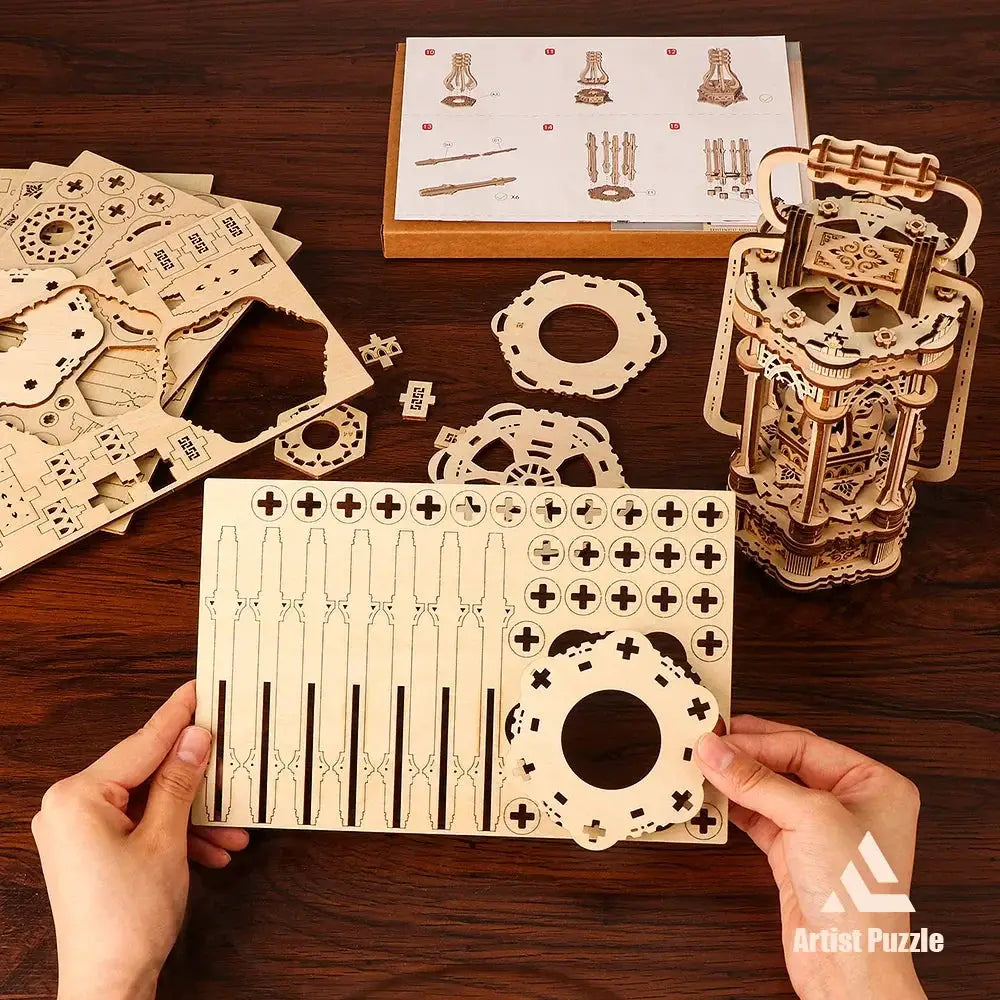 3D Wooden Puzzle DIY Night Lantern Educational Toy Kit