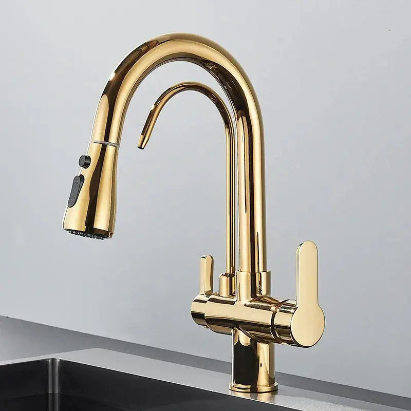Quyanre Matte Black Filtered Crane Kitchen Faucet Series
