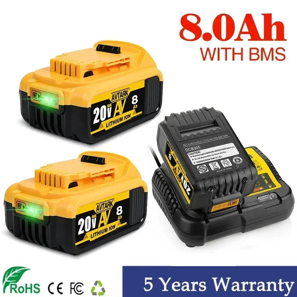 Compatible 18V 8Ah Lithium Battery for Power Tools
