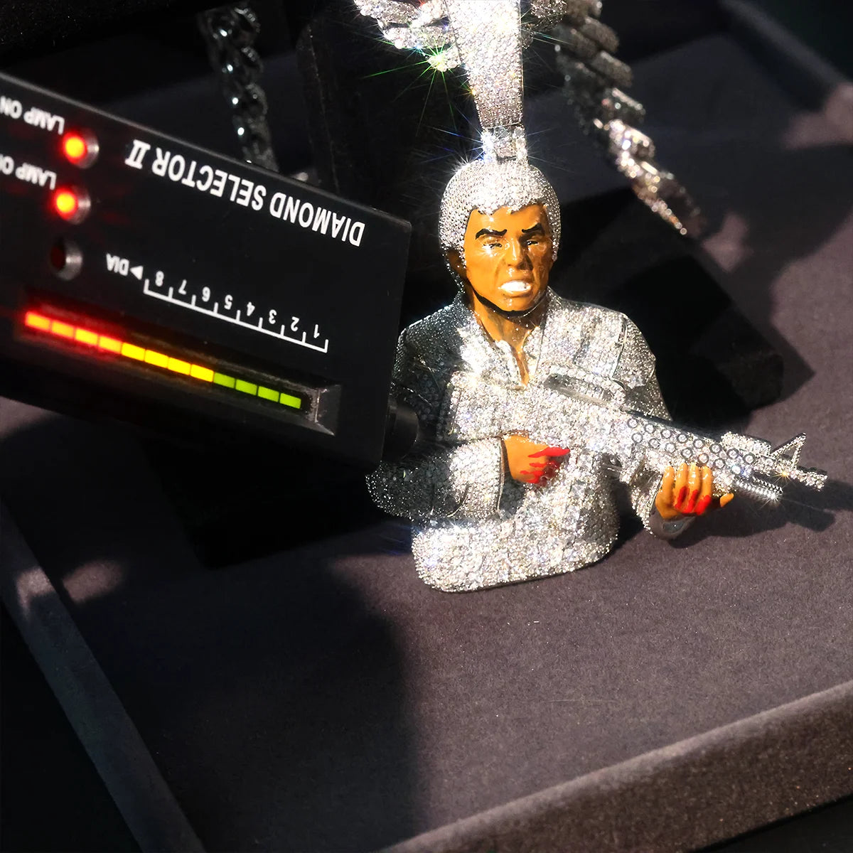Iced Out Gun Pendant Micro