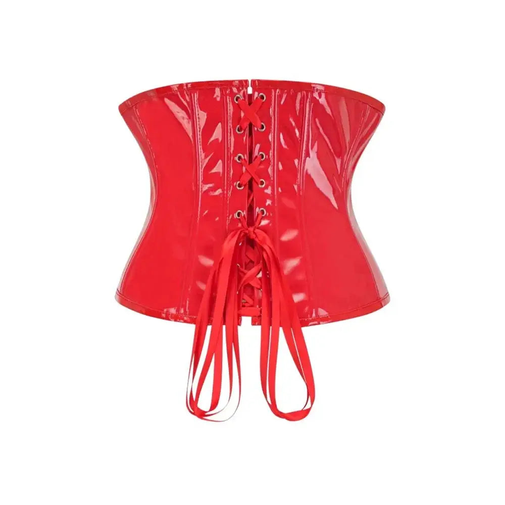 PVC Underbust Corset Steampunk PU Leather Waist Trainer