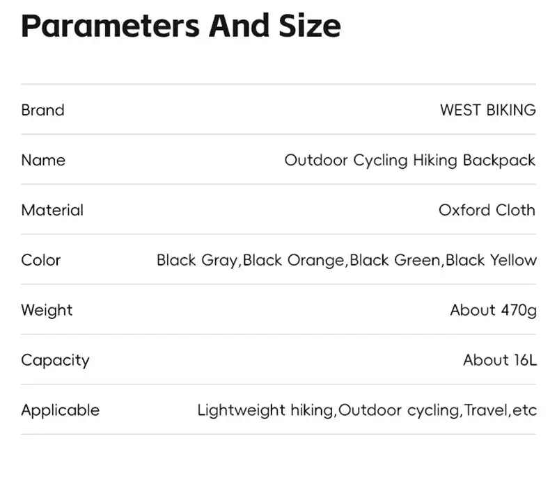West Biking Hydration Backpack For Sports And Outdoors — product view 9