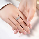 Round Square Moissanite Ring in Sterling Silver