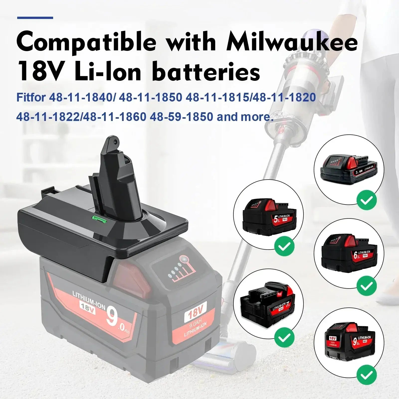 Dyson Vacuum Adapter For Makita Milwaukee 18V Converter